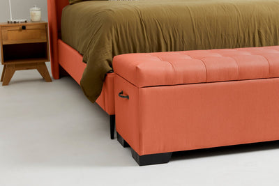 Cam (Quilted Ottoman) - Terracotta