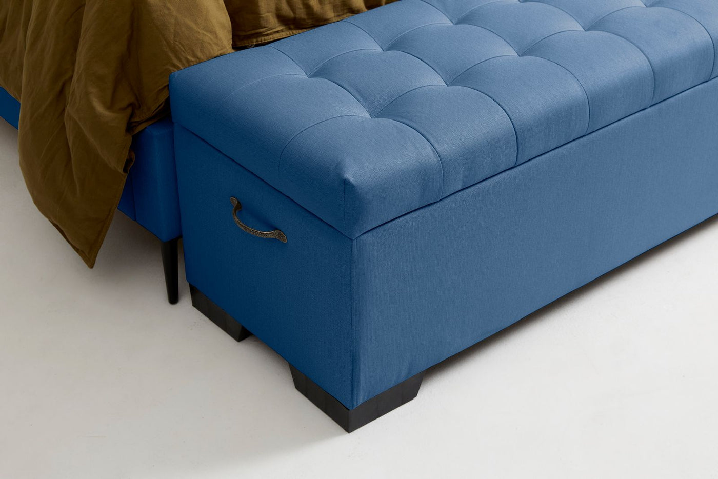 Cam (Quilted Ottoman) - Bluebell