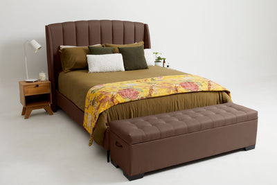 Cam (Quilted Ottoman) - Mocha