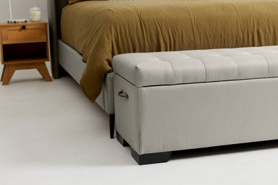 Cam (Quilted Ottoman) - Smoke