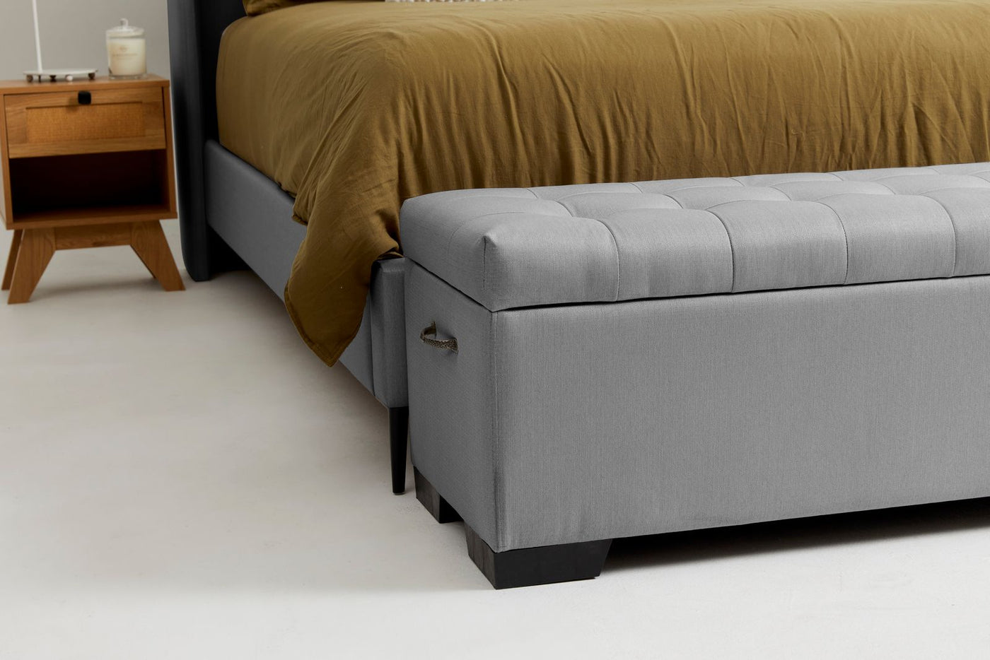Cam (Quilted Ottoman) - Steel