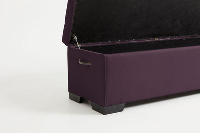 Cam (Quilted Ottoman) - Eggplant