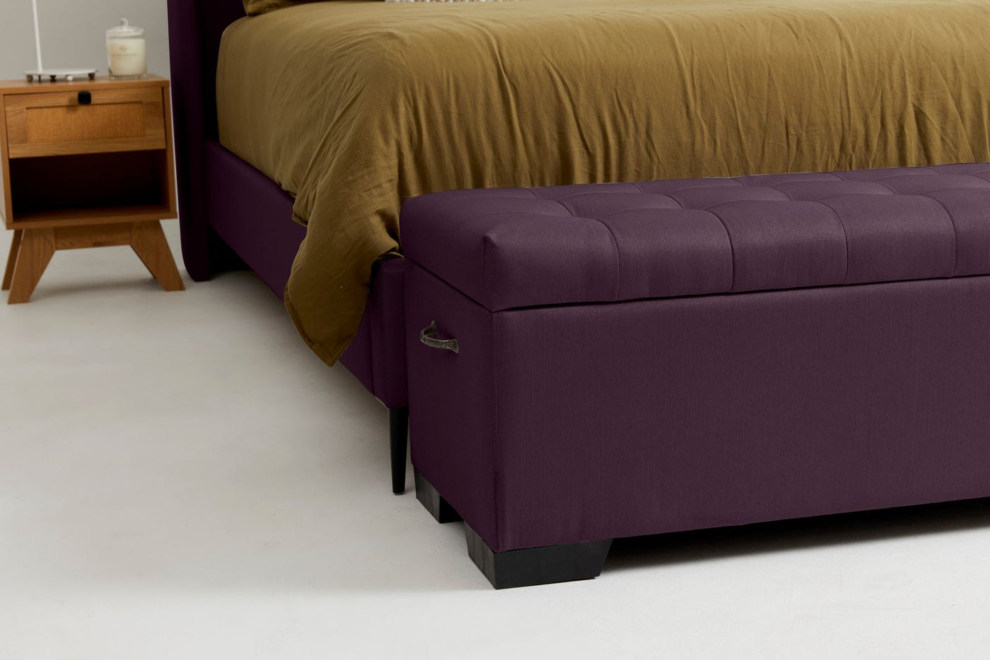 Cam (Quilted Ottoman) - Eggplant