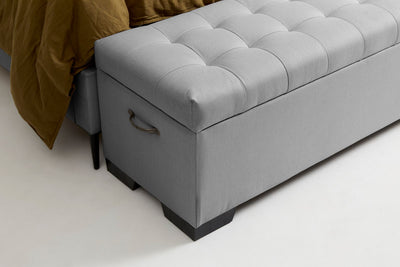 Cam (Quilted Ottoman) - Steel