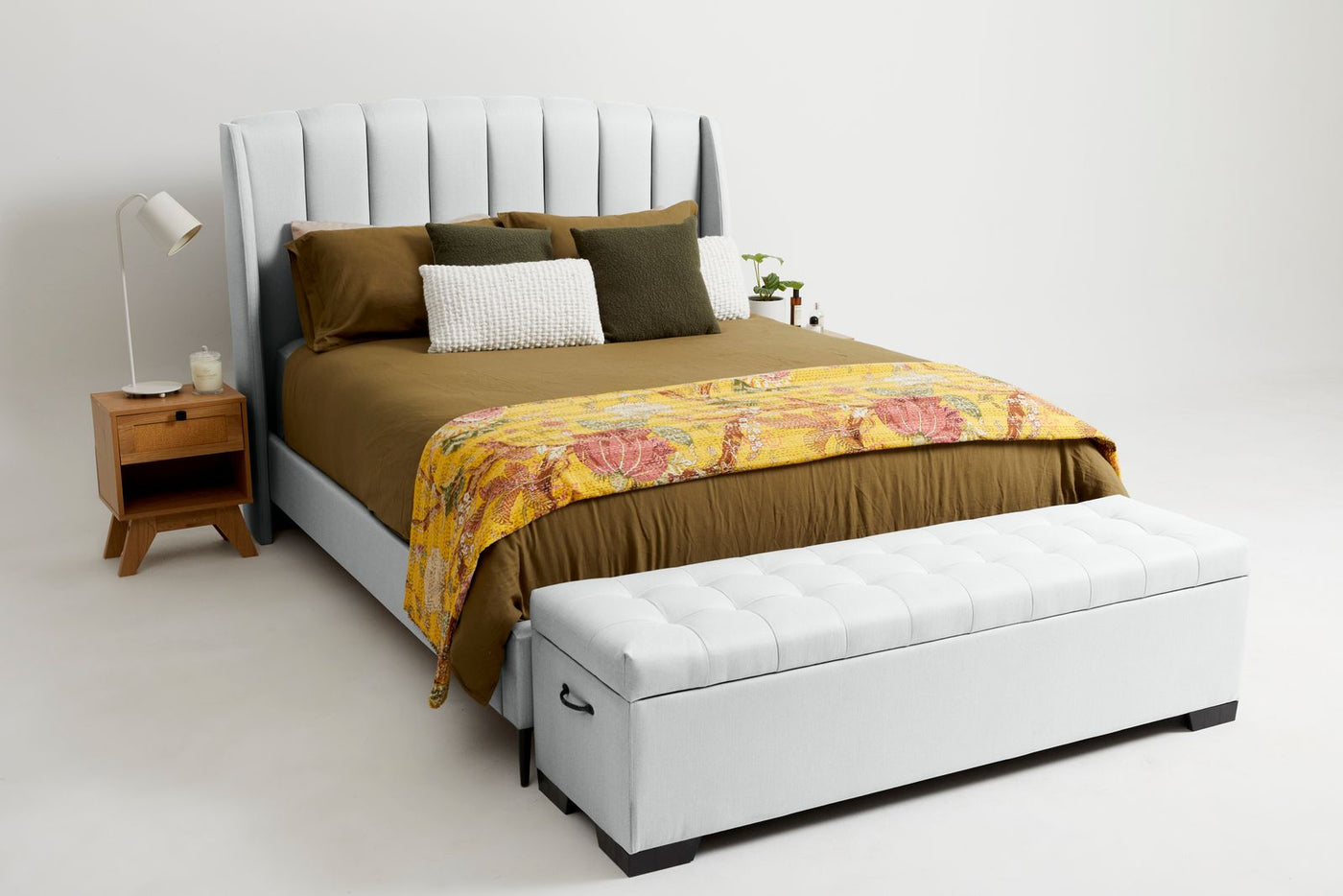 Cam (Quilted Ottoman) - Ivory