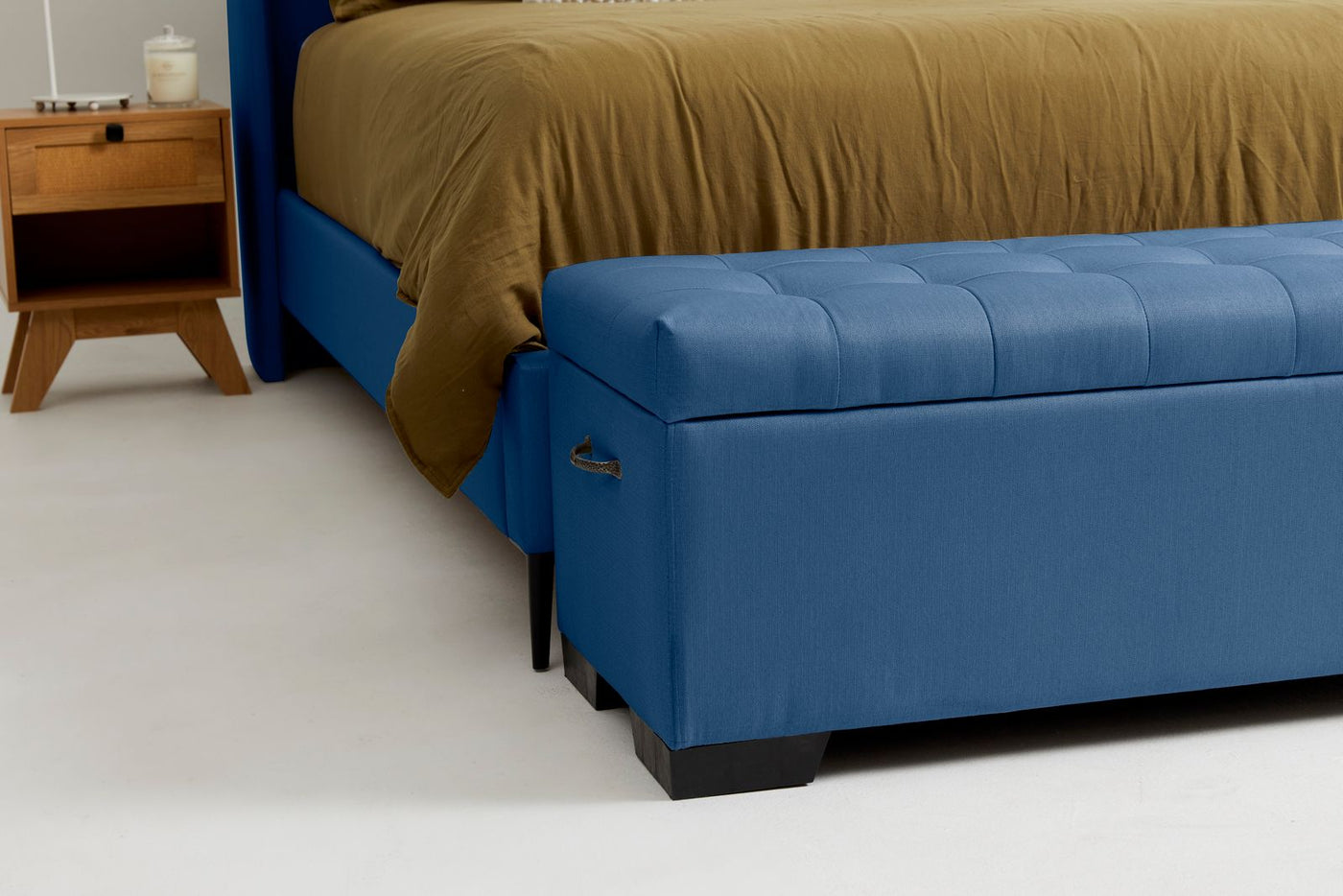 Cam (Quilted Ottoman) - Bluebell