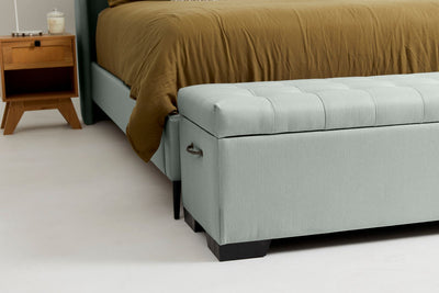 Cam (Quilted Ottoman) - Duckegg